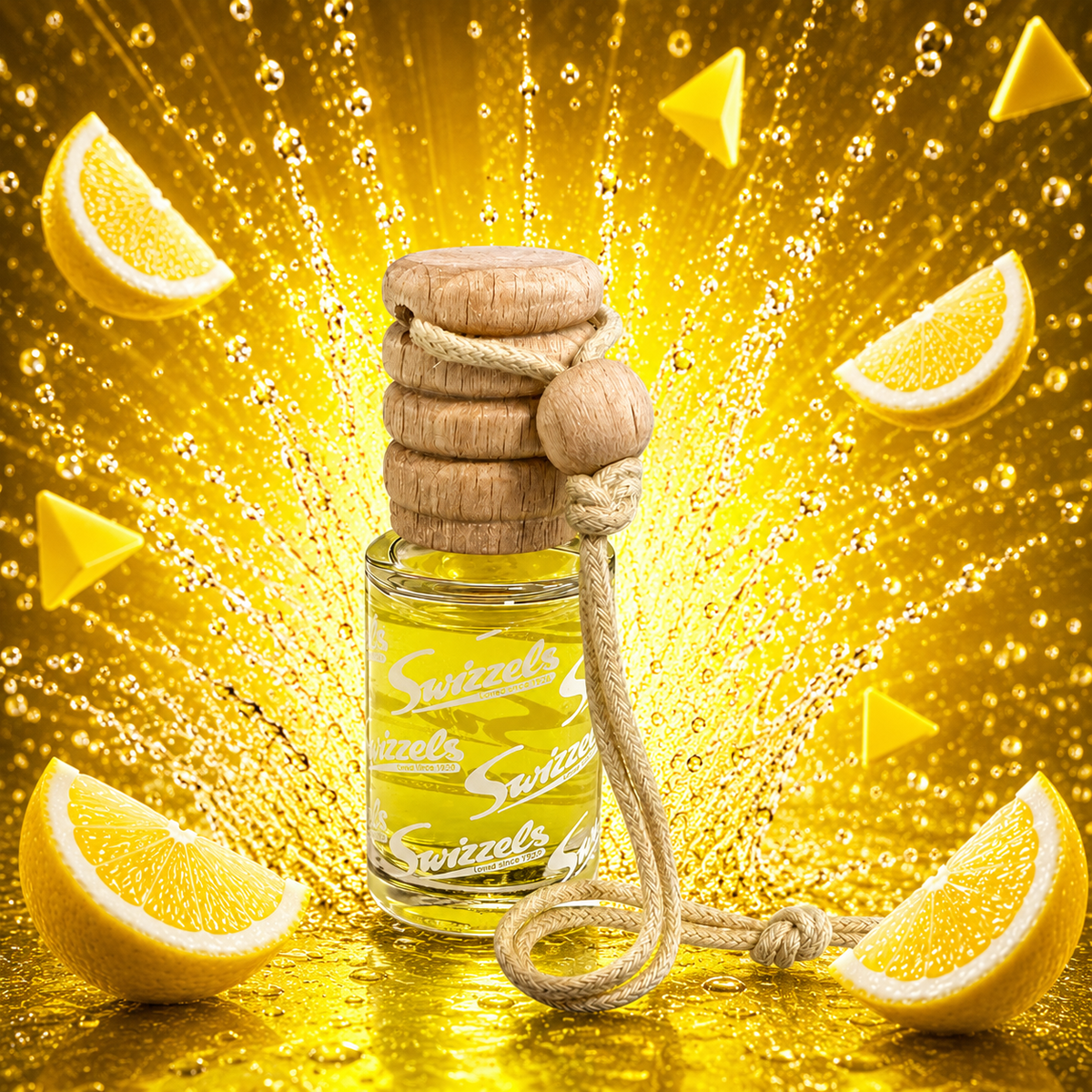 Swizzels Lemon Refreshers Wood Diffuser Car Air Freshener-0