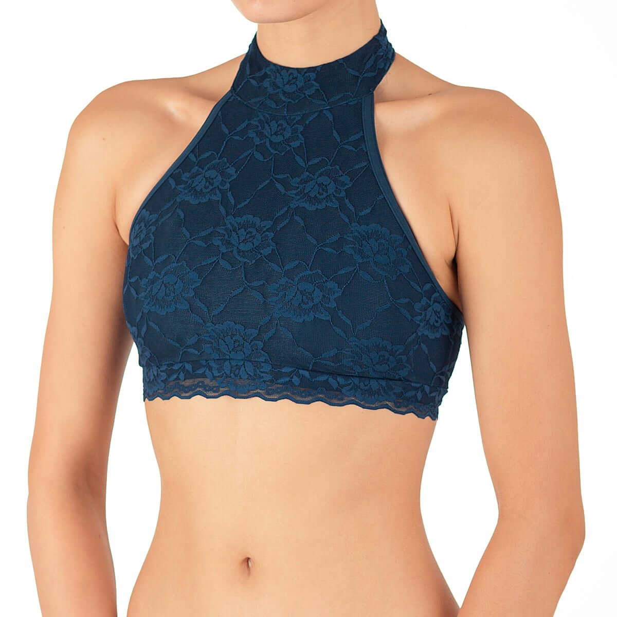 Halter Neck Sports Bra with Lace – Lisette