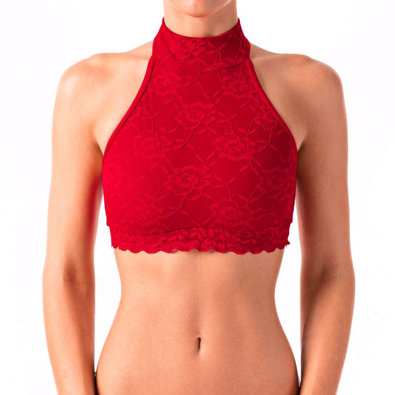 Halter Neck Sports Bra with Lace – Lisette
