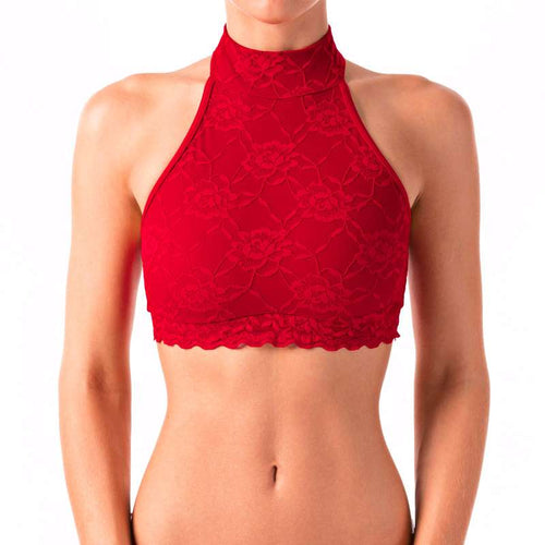 Halter Neck Sports Bra with Lace – Lisette