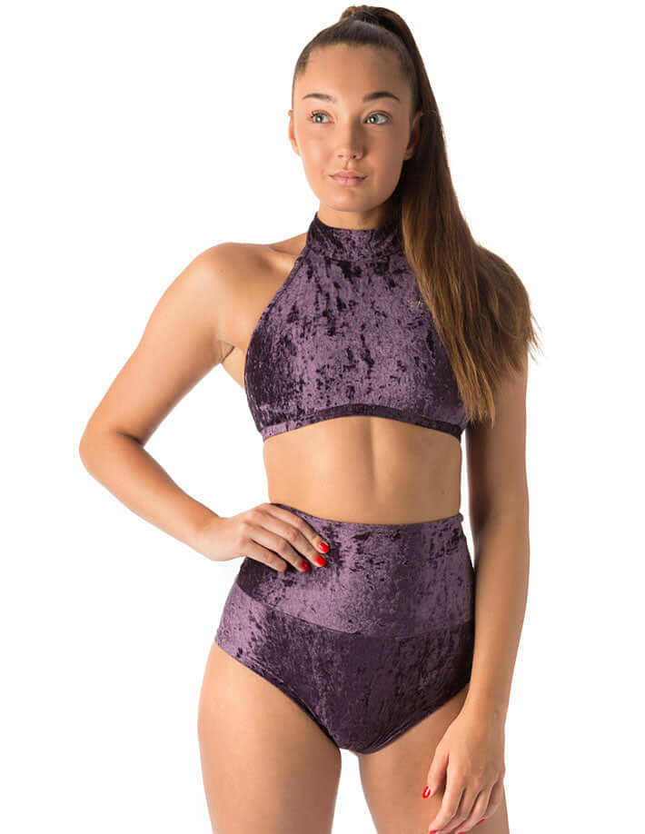 Velvet Halter Top Sports Bra – Lisette