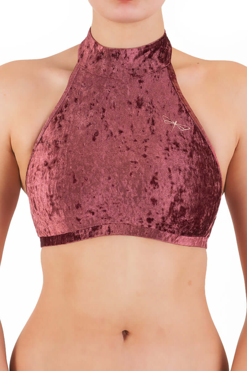 Velvet Halter Top Sports Bra – Lisette